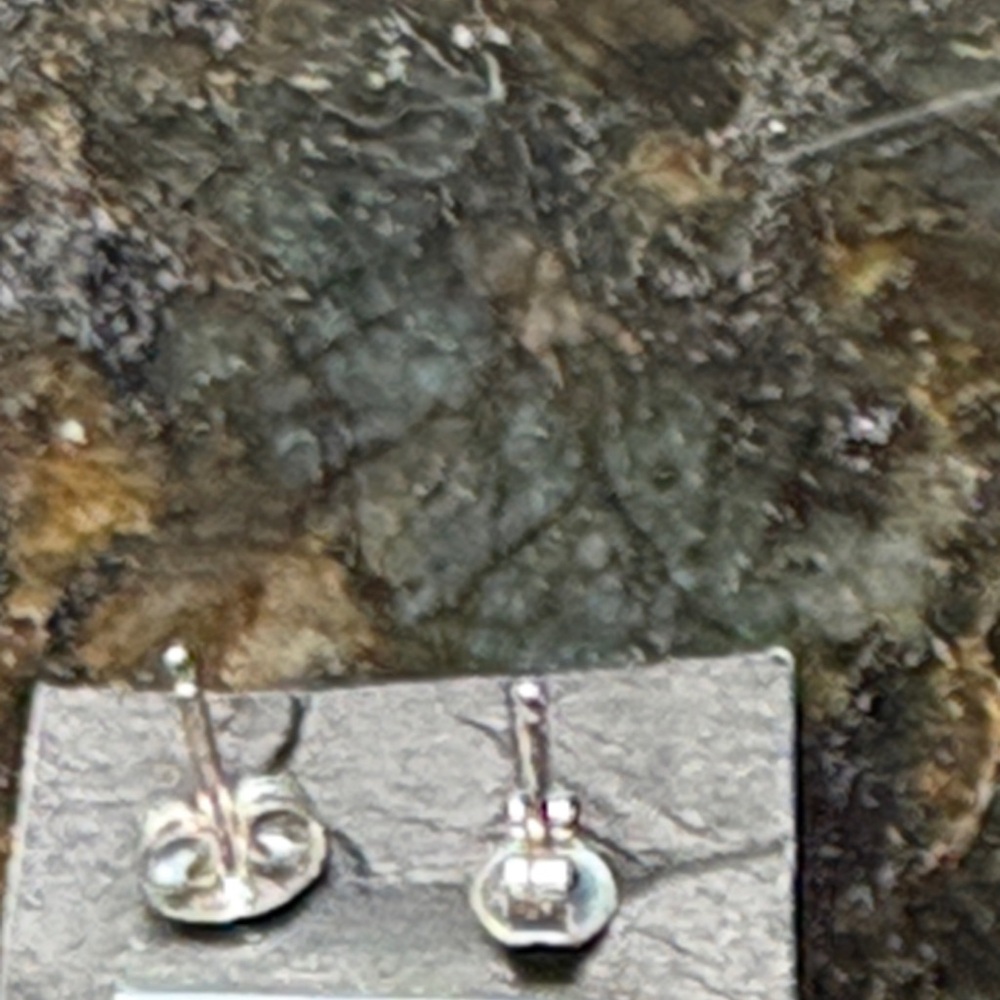 Sterling Silver And Tiny, Turquoise Stud Earrings - image 3